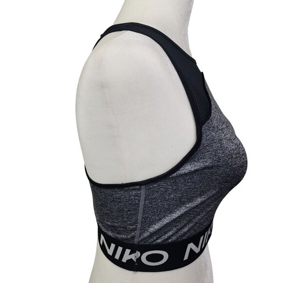 NIKE Pro Training Longline Crop Top Dri-Fit Technology Gray Black Size Small - Picture 7 of 9